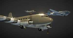 WW2 US Military Transport Aircraft C-47 Skytrain | 3D Air | Unity Asset Store