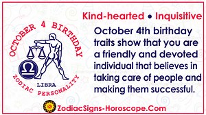 October 4 Zodiac (Libra) Horoscope Birthday Personality and Lucky Things