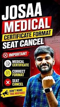 NEW Medical Certificate😳 JOSAA Counselling 2026✅ | How To Make Medical Certificate For JOSAA 2026