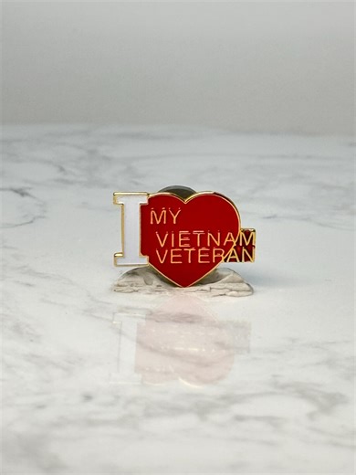 Vintage Vietnam Veteran Lapel Pin: Red Heart Gold Tone - Patriotic Accessory - Etsy