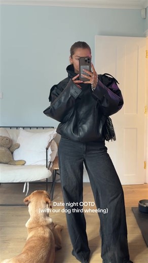 Chic Date Night Outfit with a Black Leather Jacket