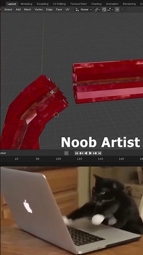 Noob vs Pro - Bridge edge Loop #blender3d #tutorial #shorts