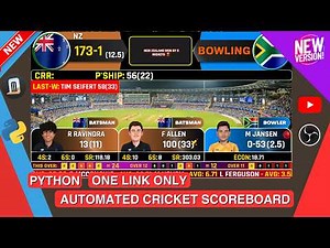 Cricket Scoreboard Software for Live Streaming | Cricket Live Streaming With Scoreboard | Python
