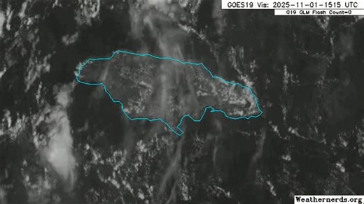 Weather Jamaica on Instagram: "The visible close-up satellite images of Jamaica show clouds bringing overcast skies and/or isolated thundershowers to sections of some northern and western parishes on this Saturday afternoon, November 01, 2025 at 3:05 PM. How is the weather in your area?"
