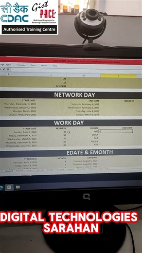 How to use workday function in Ms excel .@digitaltechnologies9797 #excelformula #workdayfunction