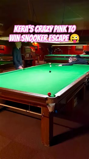 KERA'S CRAZY PINK TO WIN SNOOKER ESCAPE 😜 Salisbury Junior player Kera Russell makes a 5-cushions pot. 💪 Please like, share and follow me. 🙏 To see longer videos go to the Cuestars YouTube channel. To use 100s of snooker routines and challenges go to www.cuestarsacademy.co.uk #snookerskills