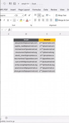 Mask Emails in Excel with One Formula! 🔥 #ExcelTips #ExcelShorts #DataPrivacy #ExcelFormula