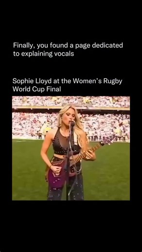 Explaining Vocals on Instagram: "Some moments go beyond performance and turn into statements. When Sophie Lloyd opened the Women’s Rugby World Cup Final at Twickenham Stadium, the energy in the stadium shifted instantly. Playing in front of nearly 82,000 people, this was not background music or ceremonial noise. It was a moment of full control, confidence, and visibility on one of the biggest stages in global sport. Sophie Lloyd’s performance stood out because of its clarity and authority. Every