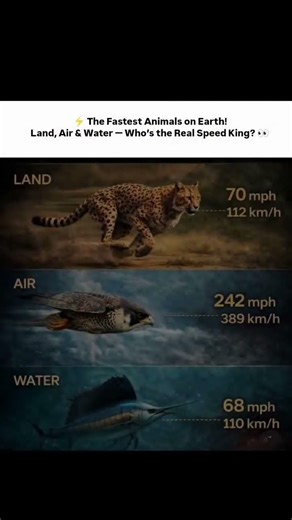 🔥 Fastest Animals on Earth – Land, Air & Water Speed Battle! 🐆🦅🐟