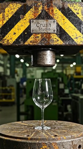 Hydraulic Press vs Glass Cup – Instant Shatter in 4K 😳 #satisfying #usa #uk