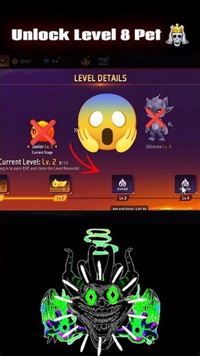 🔥 Unlock Level 8 Pet 😱 | Full Power Boost in Free Fire! || #ffshorts