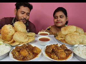 233K views · 2.4K reactions | luchi mutton curry rice eating challenge ritu and robi | RITU FOOD HOUSE | Facebook