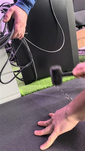 Insane golf simulator set up #garageflooring #garagegoals #qualityflooring #garagemakeover