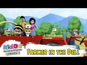 Farmer in the Dell - Easy Spanish Learning Song for Kids | Spanish Learning Video