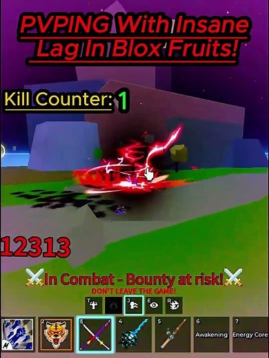 pvping with insane lag in blox fruits with tiger....