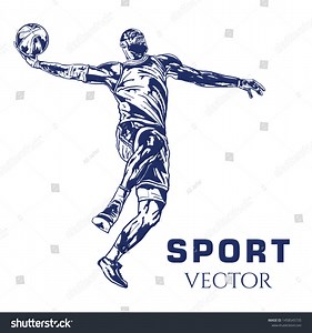 Drawing Vector Sport Basketball Player Stock Vector (Royalty Free) 1458545735 | Shutterstock