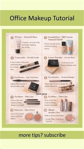 Office Makeup Tutorial #makeup #officelook #beautytips #shorts #beautyshorts #youtubeshorts