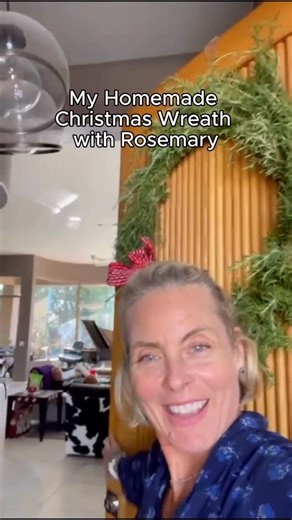 Kim Alexis IHP - 80s Supermodel ⭐️ on Instagram: "A simple little win today. I’m not very crafty but I made a homemade Christmas wreath with the rosemary from our backyard and the whole house smells amazing! 🎄 #KimAlexis #HolidayAtHome #SimpleJoy #DIYwreath #ChristmasWreath"