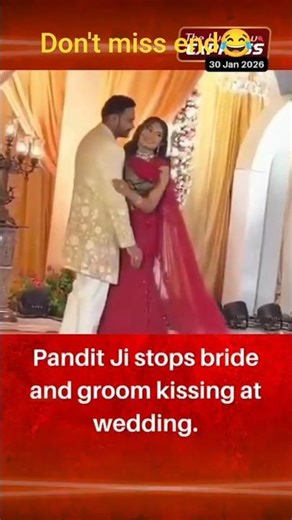Pandit ji stops bride and groom kissing at wedding👰💍🤵💒 #news #funnyshorts #wedding #viral #viral