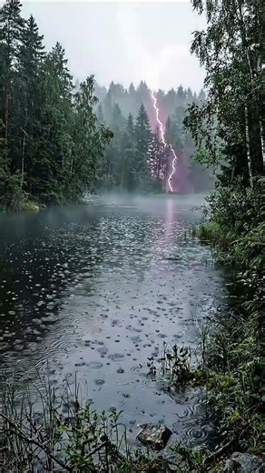 Rain on a Silent Lake 🌧️ | Relaxing Nature Loop (Peaceful & Calming) #rainambience #rain
