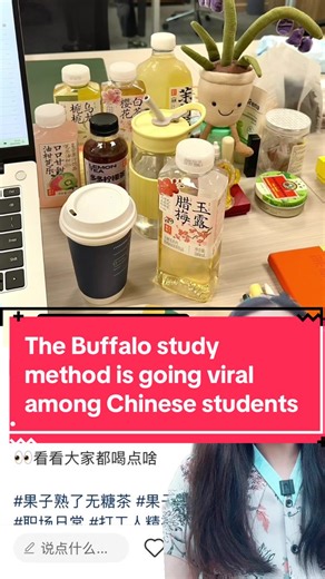 Chinese netizens like to call themselves 牛马 “cow/ox horse” because they slave over their job or school like an animal. So those who drink lots of water during work is called “water ox/cow” PS I am doing voice therapy and my vocal coach told me to whisper for two weeks to let my vocal cords heal, please turn the volume up and read the subtitles if you can’t hear me clearly. Thank you for your support during my recovery. #china #chinese #water #buffalo #hydration #bubbletea #studymethod #student #