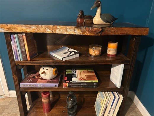 Bookshelf Storage Eclectic Design Rustic Bookcase Furniture Piece Living Room Home Library Display Shelf Natural Edge Walnut Live Edge - Etsy