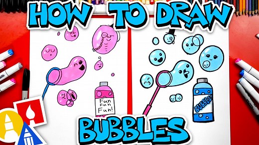 How To Draw Funny Bubbles And Wand - Art For Kids Hub -