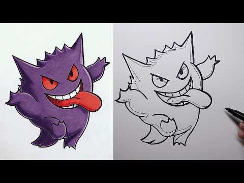 how to draw Gengar | Beginner drawing Tutorial (Step-by-Step)