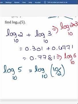 Logarithms - Calculate what is the value of log 5?