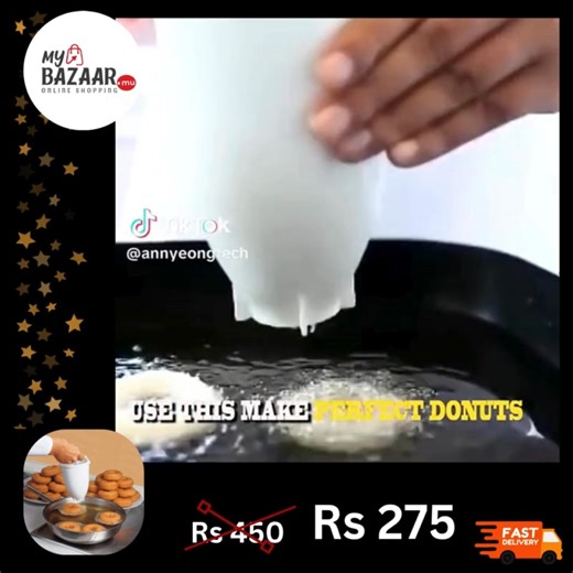 💥Doughnut Maker💥 🔹Help you make perfect doughnuts. 🔹Can also be used for Gateau Piment & Bajia. 😃 👉 Order now 🔥For ONLY Rs 275 INCLUDING HOME DELIVERY 🚚 🛒 To order, Whatsapp/Call on 5813 1111 #SmartKitchen #HomeEssentials #onlineshopping #HomeDelivery #kitchenaccessories #HomeImprovement #diy | MyBazaar.mu