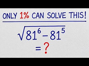 Only 1% Can Solve this !| Can You Solve This Nice Square Root Problem? | Olympiad Maths