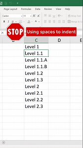 5.5K views · 36 reactions | Use the indent buttons to make text labels a bit easier to read #excel #workhacks | Spreadsheet Nation | Facebook