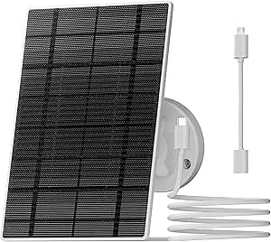 ZUMIMALL 3W Solar Panel for Security Camera Wireless Outdoor, IP66 Waterproof Solar Panel with 10ft Type C Cable, Suitable for All Security Camera (Type C Port)