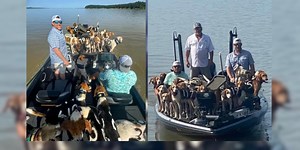 Fishing crew rescues over 3 dozen dogs from lake