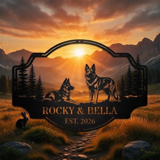 Custom German Shepherd Metal Sign, Personalized Dog Name Sign, Pet Lover Gift - Etsy