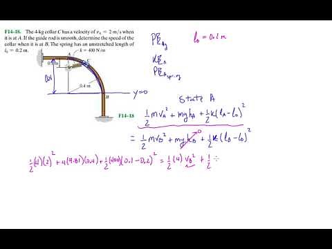 Problem F14-18 Dynamics Hibbeler 13th (Chapter 14) Engineering Dynamics - Conservation of Energy