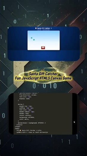 Santa Gift Catcher 🎅🎁 | Fun JavaScript HTML5 Canvas Game #shorts
