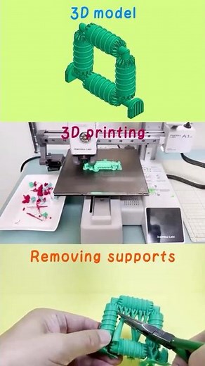3Dプリンターで一体造形＿４連螺旋円柱マイタギア #3dプリント #bambulab #solidworks