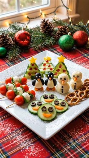 7.1K views · 60 reactions | A full Christmas scene you can actually eat  Every tiny character is crafted from real, naturally colored ingredients, arranged like a festive illustration. Playful, joyful, and irresistibly charming — this is holiday food art at its cutest. ✨ #christmasmagic #foodartdesign #holidayfood #ediblecreations #festivevibes | Palace recipes | Facebook