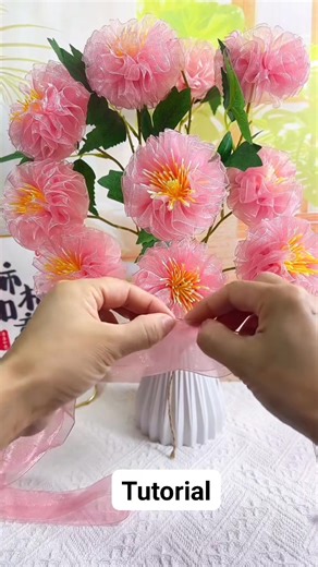 Tutorial For Beginners For Inspiration Peony Flower Creation From Organza Ribbon (Transparent Glass Ribbon) #Handmadediy #giftideas #ribbon #handmade #diy #craft #handmadegifts #flowers #peony #gift #ribbon #handmadecraft #diyproject #diyfashion #diycraft #diytoturials #homedecor #foryou #diystufftomake #handcraft #decoration #DIYCrafts #flowerlovers #bouquet #artwork #homedecor #holidaydecor #ribbonroseflower #easydiy #usa | Leana Fa
