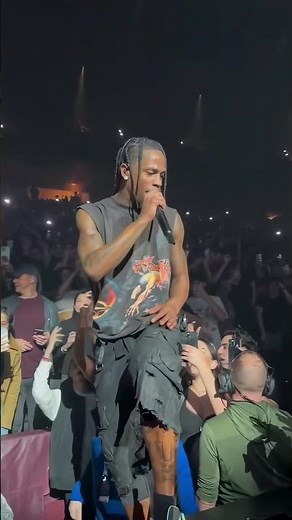 Travis Scott performing "goosebumps" with the fans