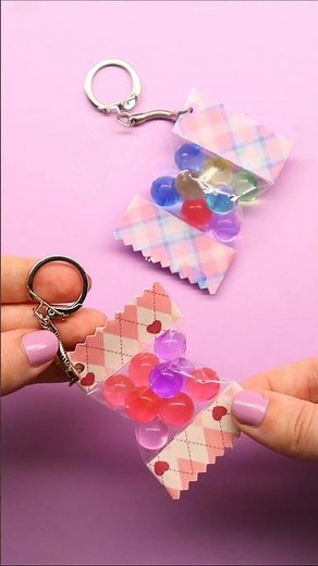 How to Make a Cute DIY Mini Keychain 🎀 #art #papercraft #shorts #miniature #giftidea