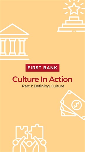 A thriving company starts with authentic culture, and building it takes time. Hear from First Bank's Chief Culture Officer, Kim O'Quinn, as she shares how she defines culture in our new series, Culture in Action. #localfirstbank #CultureinAction #BusinessGrowth 📈 | First Bank