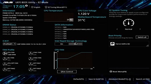 ASUS Prime Z370-A BIOS overview