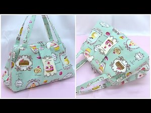 持ち手付きミニバッグ作り方 ワイヤー口金ポーチ 作り方 18ｃｍ×6ｃｍ Zipper Wire Frame Pouch & Tutorial 35cmファスナー使用 ワイヤー口金バッグ