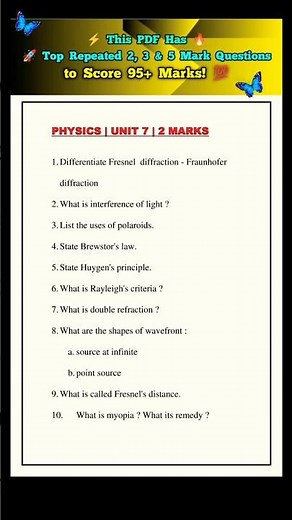 12th PHYSICS 2nd Midterm Repeated Questions 💯 | Important PDF Set 📘 | Units 7 • 8 • 9 🔥
