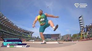 Joe Kovacs on Instagram: "22.93 for the 2nd best throw of my career behind my PR of 23.23m/76’3”. This mark puts my top 10 farthest throws all over the 75ft+/22.87m+ mark. Every throw in my top 25 are from 2019 to now. Special thanks to my coach @coachkovacsusa and my wife @ashleykovacsusa for having our twins in October and staying locked in with/for me the entire time. We’re only getting stronger moving forward. Thank you all for supporting us. #THROvacs #Strong #ShotPut #TwinDad #power #TwinM