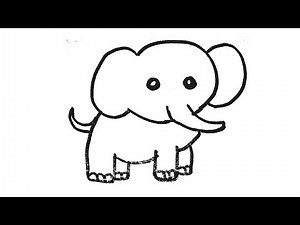 How to Draw a Cute Elephant for Kids Easy