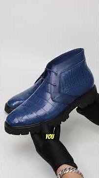 Handmade Alligator Chukka Boots for Men | Exotic Leather Dress Boots with Fur Lining #alligatorboots