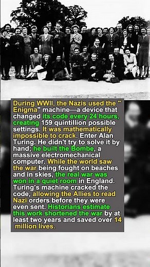 The Man Who BROKE the Unbreakable Nazi Code! 🧠⚡ #WWII #Codebreaker #alanturing #usa #history